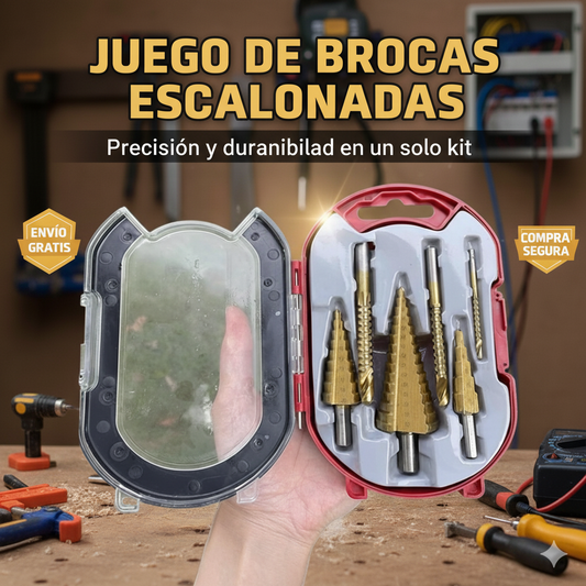 Juego de brocas escalonadas